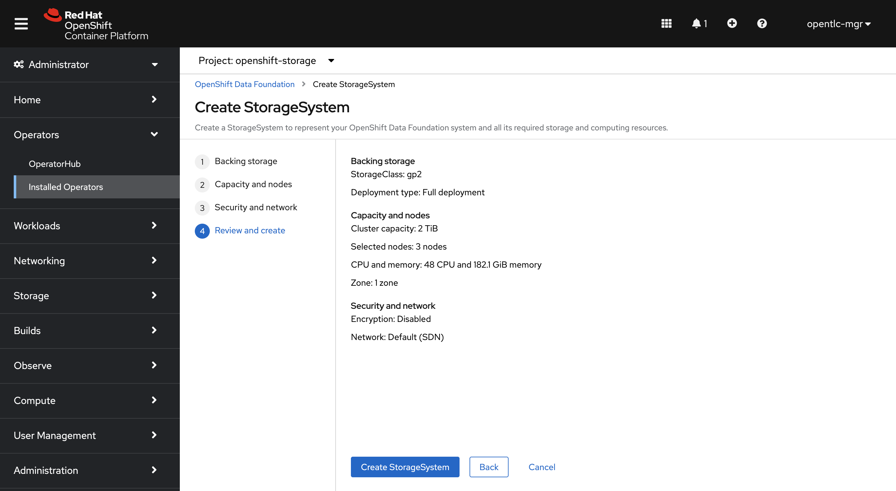 create storage system